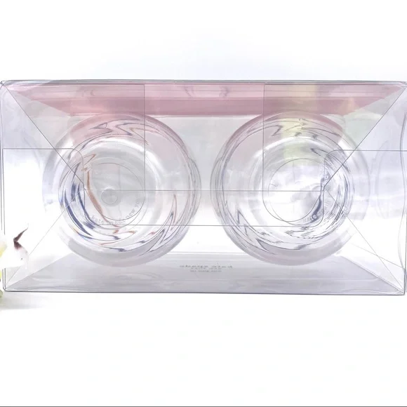 NWT Kate Spade Acrylic Stemless Wine Glass Set, Citrus Twist Stripe - Picture 7 of 11